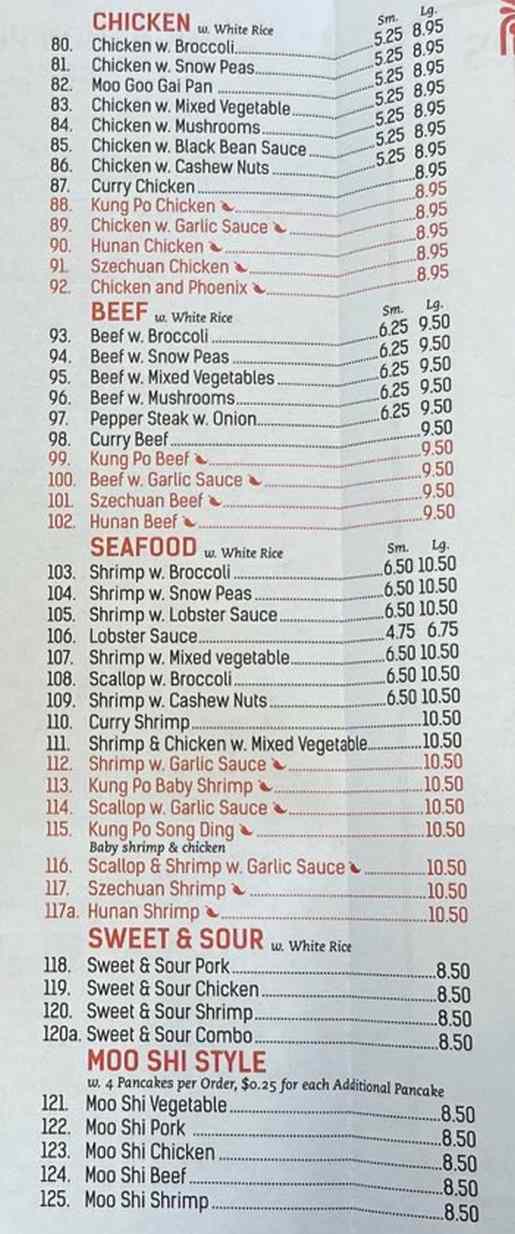 chopstick house menu